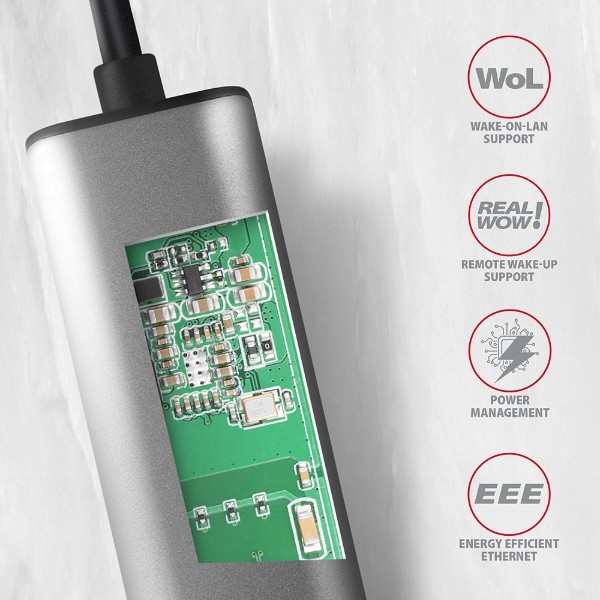 Фото - Переходник USB- RJ-45 AXAGON SuperSpeed USB-C 2.5 gigabit, Grey (ADE-25RC)